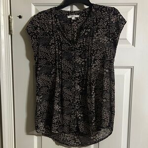 Fun 2 Fun Black and Pink Floral Blouse